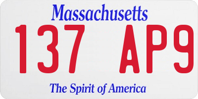 MA license plate 137AP9