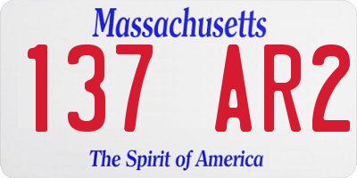 MA license plate 137AR2