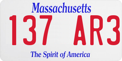 MA license plate 137AR3