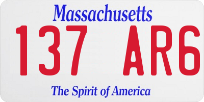 MA license plate 137AR6