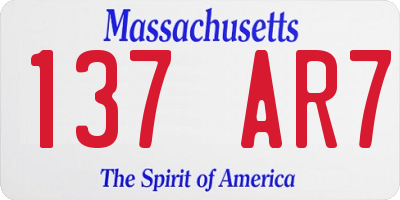 MA license plate 137AR7