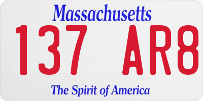MA license plate 137AR8
