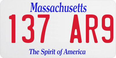 MA license plate 137AR9