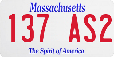 MA license plate 137AS2