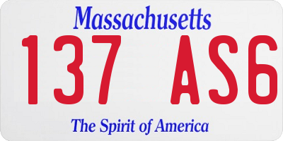 MA license plate 137AS6