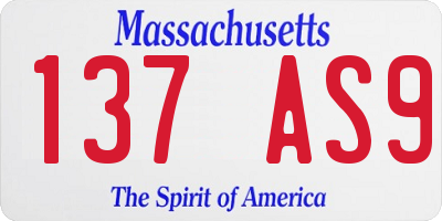 MA license plate 137AS9