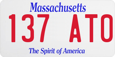 MA license plate 137AT0
