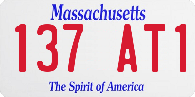MA license plate 137AT1