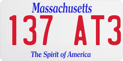 MA license plate 137AT3