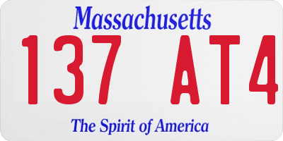 MA license plate 137AT4