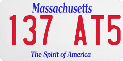 MA license plate 137AT5