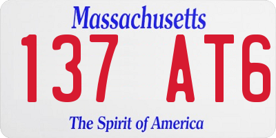 MA license plate 137AT6