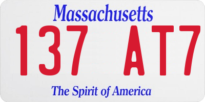 MA license plate 137AT7