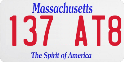 MA license plate 137AT8