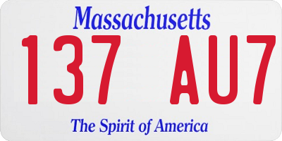 MA license plate 137AU7