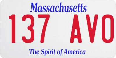 MA license plate 137AV0