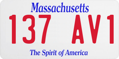 MA license plate 137AV1