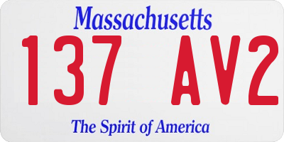 MA license plate 137AV2