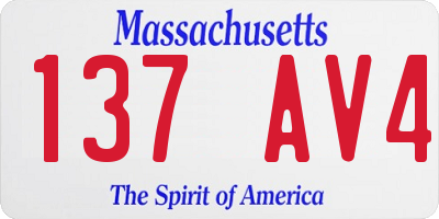 MA license plate 137AV4
