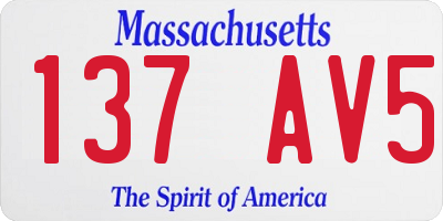 MA license plate 137AV5