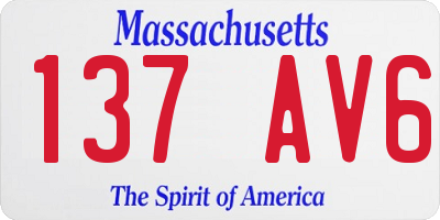 MA license plate 137AV6