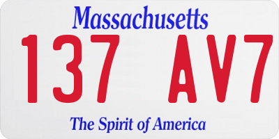 MA license plate 137AV7