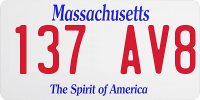 MA license plate 137AV8