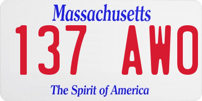MA license plate 137AW0