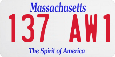 MA license plate 137AW1