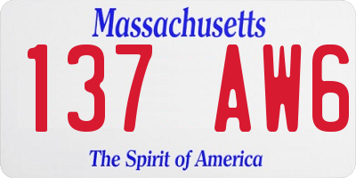 MA license plate 137AW6