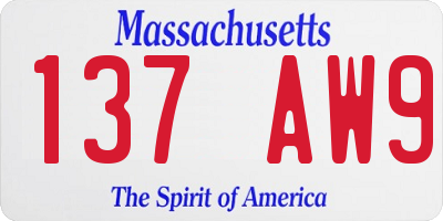 MA license plate 137AW9