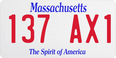 MA license plate 137AX1