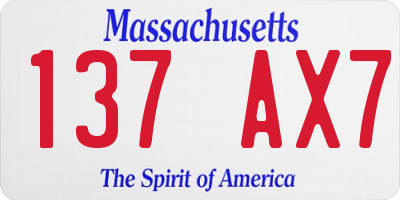 MA license plate 137AX7