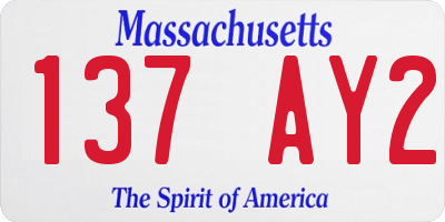 MA license plate 137AY2