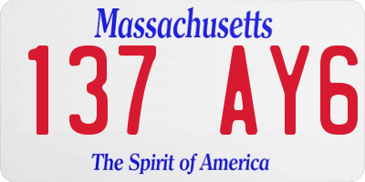 MA license plate 137AY6