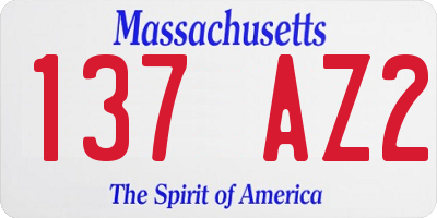 MA license plate 137AZ2