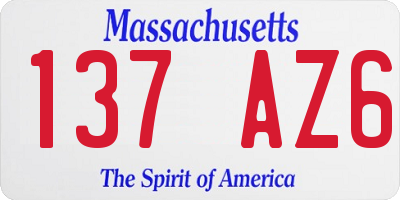 MA license plate 137AZ6
