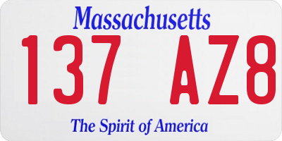 MA license plate 137AZ8
