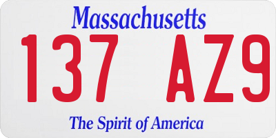 MA license plate 137AZ9
