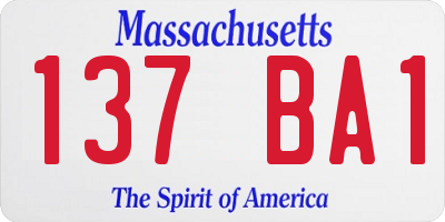 MA license plate 137BA1