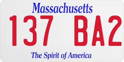 MA license plate 137BA2