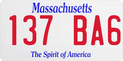 MA license plate 137BA6