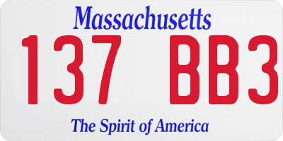 MA license plate 137BB3