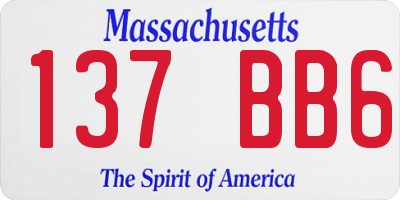 MA license plate 137BB6