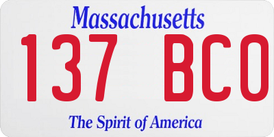 MA license plate 137BC0