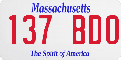 MA license plate 137BD0
