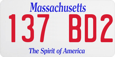 MA license plate 137BD2