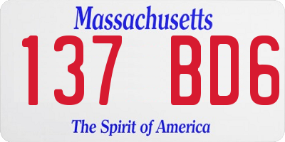 MA license plate 137BD6
