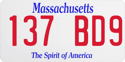 MA license plate 137BD9