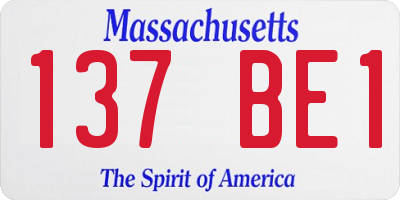 MA license plate 137BE1